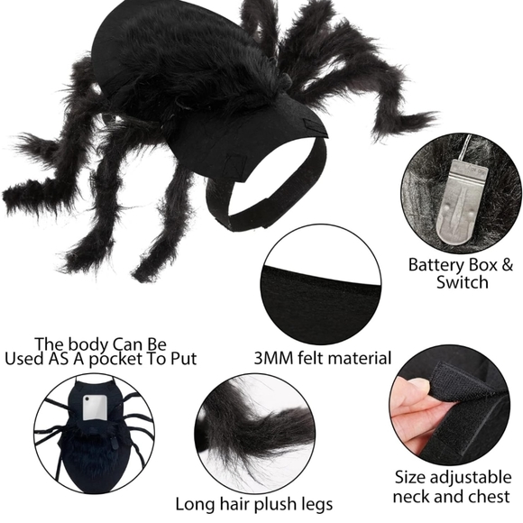 $30 LAST DAYS🛍️ HP🎉 48 Colorful LED Spider Costume XL NWOT - Picture 6 of 10